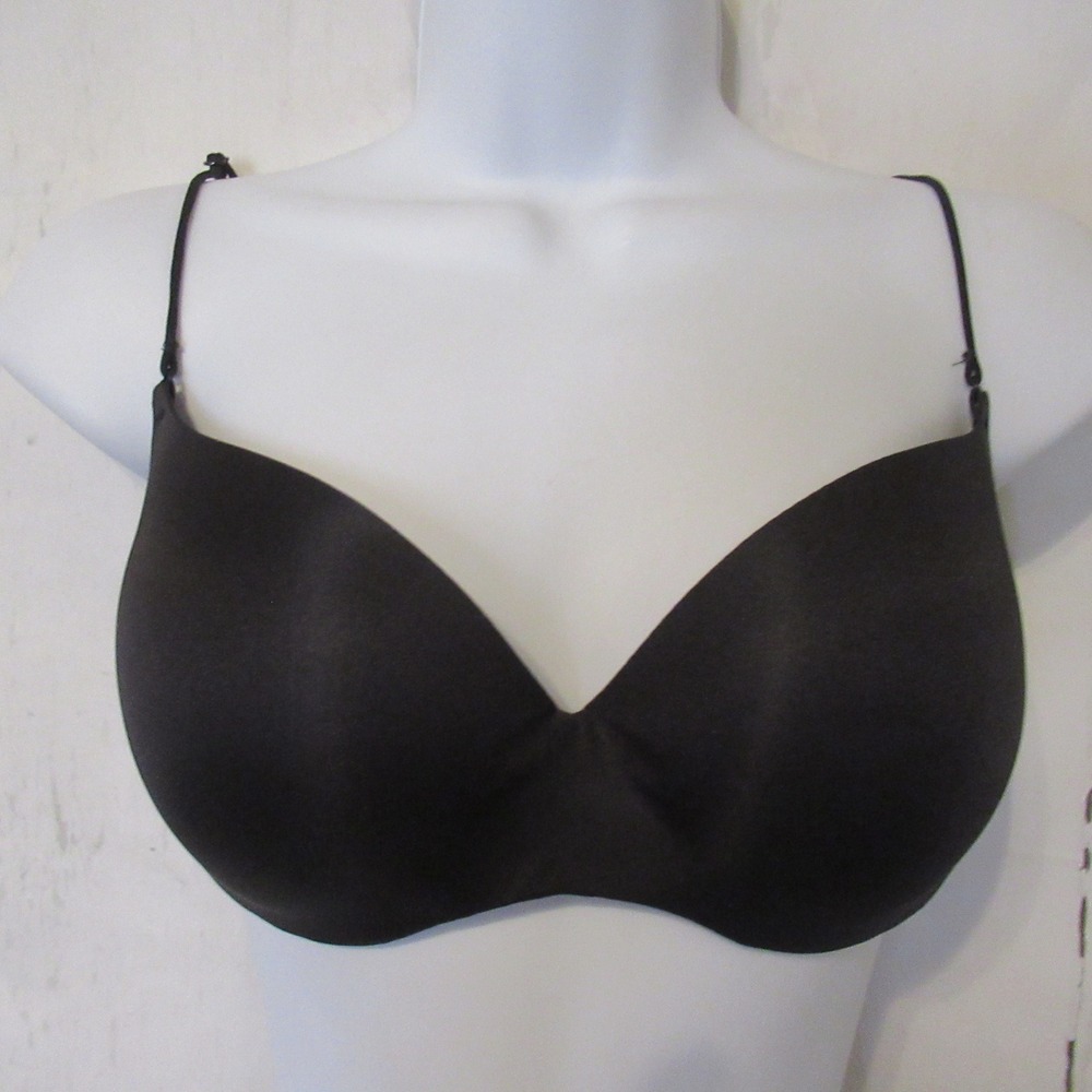 New Skims Bra 36D Black Onyx Lightly Lined Plunge‎ Wireless Form Micro Strap